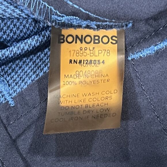 Bonobos Golf Pants Men Blue Straight Fit Micro Houndstooth‎ Zip Ankle Size 40X32 - Picture 8 of 13